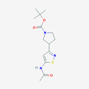 molecular formula C14H21N3O3S B8079717 tert-Butyl 3-(5-acetamidoisothiazol-3-yl)pyrrolidine-1-carboxylate 