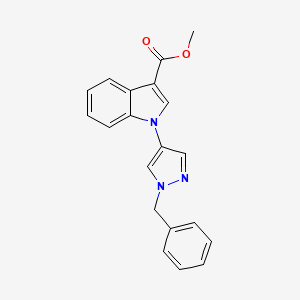 molecular formula C20H17N3O2 B8079725 Methyl 1-(1-benzyl-1H-pyrazol-4-yl)-1h-indole-3-carboxylate 