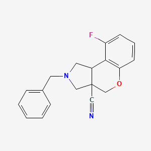 2-Benzyl-9-fluoro-1,2,3,3a,4,9b-hexahydrochromeno[3,4-c]pyrrole-3a-carbonitrile