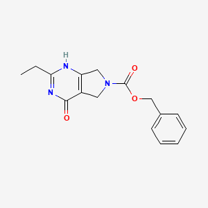 molecular formula C16H17N3O3 B8079751 benzyl 2-ethyl-4-oxo-5,7-dihydro-1H-pyrrolo[3,4-d]pyrimidine-6-carboxylate 