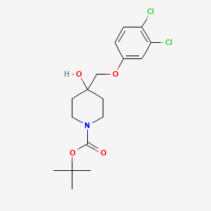 molecular formula C17H23Cl2NO4 B8079862 tert-Butyl 4-((3,4-dichlorophenoxy)methyl)-4-hydroxypiperidine-1-carboxylate CAS No. 2007908-51-0