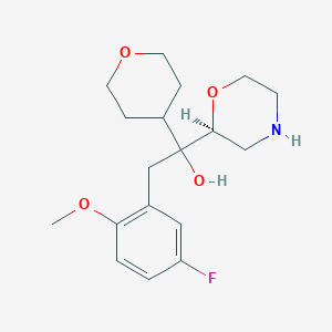 2-(5-fluoro-2-methoxyphenyl)-1-[(2S)-morpholin-2-yl]-1-(oxan-4-yl)ethanol