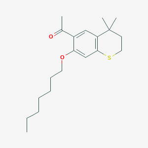 1-[7-(Heptyloxy)-3,4-dihydro-4,4-dimethyl-2H-1-benzothiopyran-6-yl]-ethanone