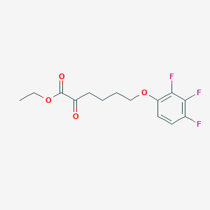 molecular formula C14H15F3O4 B8080559 Ethyl 2-oxo-6-(2,3,4-trifluorophenoxy)hexanoate 