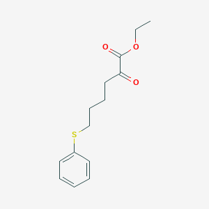 molecular formula C14H18O3S B8080582 Ethyl 2-oxo-6-phenylsulfanylhexanoate 