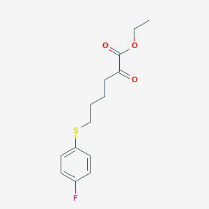 molecular formula C14H17FO3S B8080583 Ethyl 6-(4-fluorophenyl)sulfanyl-2-oxohexanoate 