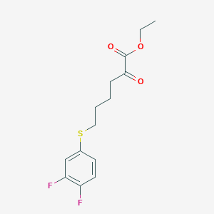 molecular formula C14H16F2O3S B8080601 Ethyl 6-(3,4-difluorophenyl)sulfanyl-2-oxohexanoate 