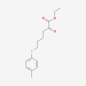 molecular formula C15H20O3S B8080608 Ethyl 6-(4-methylphenyl)sulfanyl-2-oxohexanoate 