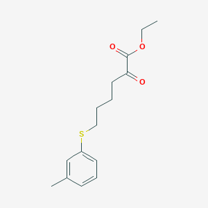 molecular formula C15H20O3S B8080613 Ethyl 6-(3-methylphenyl)sulfanyl-2-oxohexanoate 