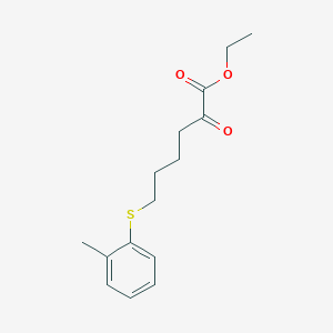 molecular formula C15H20O3S B8080619 Ethyl 6-(2-methylphenyl)sulfanyl-2-oxohexanoate 