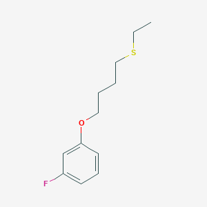 molecular formula C12H17FOS B8080680 1-(4-Ethylsulfanylbutoxy)-3-fluorobenzene 