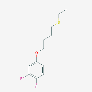 molecular formula C12H16F2OS B8080681 4-(4-Ethylsulfanylbutoxy)-1,2-difluorobenzene 