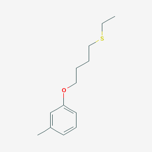 molecular formula C13H20OS B8080698 1-(4-Ethylsulfanylbutoxy)-3-methylbenzene 