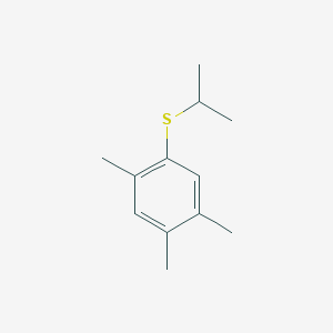 molecular formula C12H18S B8080834 1,2,4-Trimethyl-5-propan-2-ylsulfanylbenzene 