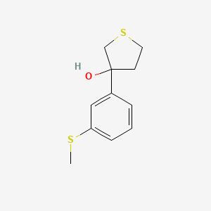 molecular formula C11H14OS2 B8081069 3-(3-Methylsulfanylphenyl)thiolan-3-ol 