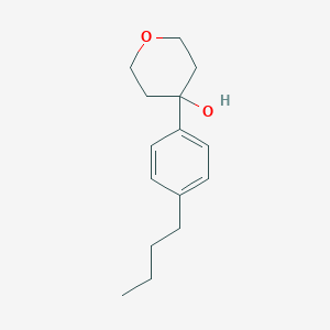 molecular formula C15H22O2 B8081180 4-(4-Butylphenyl)oxan-4-ol 