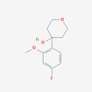 molecular formula C12H15FO3 B8081205 4-(4-Fluoro-2-methoxyphenyl)oxan-4-ol 