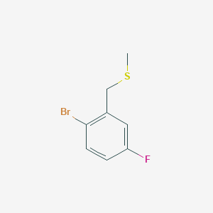 molecular formula C8H8BrFS B8081226 1-Bromo-4-fluoro-2-(methylsulfanylmethyl)benzene 
