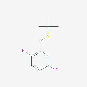 molecular formula C11H14F2S B8081254 2-(Tert-butylsulfanylmethyl)-1,4-difluorobenzene 