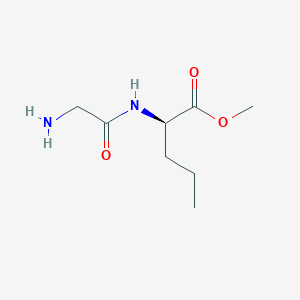 molecular formula C8H16N2O3 B8081587 methyl (2R)-2-(2-aminoacetamido)pentanoate 