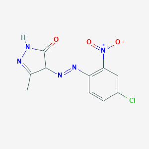 molecular formula C10H8ClN5O3 B080818 4-[(4-Chloro-2-nitrophenyl)azo]-2,4-dihydro-5-methyl-3H-pyrazol-3-one CAS No. 14730-30-4