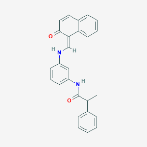 molecular formula C26H22N2O2 B8081992 N-[3-[[(Z)-(2-oxonaphthalen-1-ylidene)methyl]amino]phenyl]-2-phenylpropanamide 