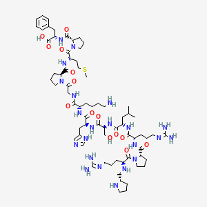 molecular formula C69H112N22O14S B8082219 Pyr-arg-pro-arg-leu-ser-his-lys-gly-pro-met-pro-phe-OH 