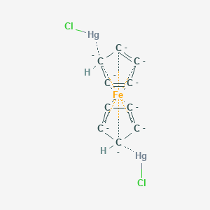 molecular formula C10H2Cl2FeHg2-10 B080824 chloromercury;cyclopenta-1,3-diene;cyclopenta-1,3-diene;iron CAS No. 12145-90-3