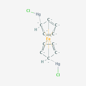 molecular formula C10H2Cl2FeHg2-10 B080824 Chloromercury;cyclopenta-1,3-diene;iron CAS No. 12145-90-3