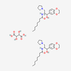 molecular formula C50H78N4O14 B8082481 N-[1-(2,3-dihydro-1,4-benzodioxin-6-yl)-1-hydroxy-3-pyrrolidin-1-ylpropan-2-yl]octanamide;2,3-dihydroxybutanedioic acid 