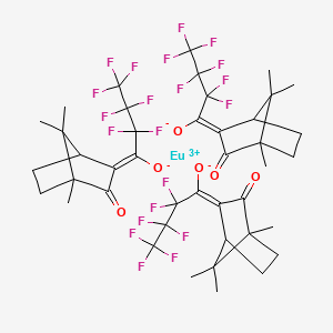 molecular formula C42H42EuF21O6 B8082655 Europium, tris(3-(2,2,3,3,4,4,4-heptafluoro-1-(oxo-kappaO)butyl)-1,7,7-trimethylbicyclo(2.2.1)heptan-2-onato-kappaO)- 