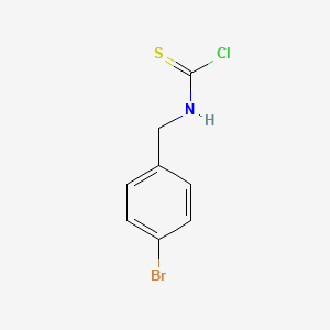 molecular formula C8H7BrClNS B8082742 Carbamothioic chloride, (4-bromophenyl)methyl- (9CI) 