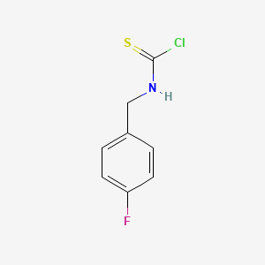 molecular formula C8H7ClFNS B8082744 Carbamothioic chloride, (4-fluorophenyl)methyl- (9CI) 