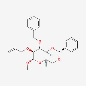 molecular formula C24H28O6 B8082884 alpha-D-Mannopyranoside, methyl 3-O-(phenylmethyl)-4,6-O-(phenylmethylene)-2-O-2-propen-1-yl- 