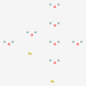 molecular formula H14O7Re2 B8083221 rhenium;heptahydrate 