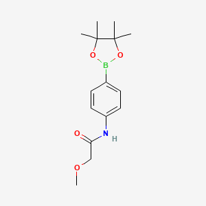 molecular formula C15H22BNO4 B8083562 2-methoxy-N-[4-(tetramethyl-1,3,2-dioxaborolan-2-yl)phenyl]acetamide 