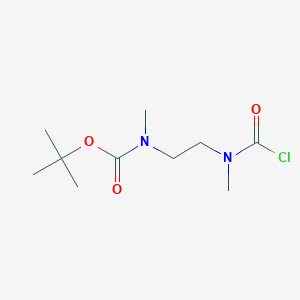 molecular formula C10H19ClN2O3 B8084045 Carbamic acid, N-[2-[(chlorocarbonyl)methylamino]ethyl]methyl-, 1,1-dimethylethyl ester 