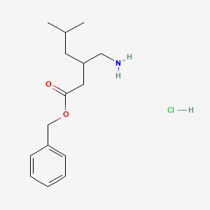 molecular formula C15H24ClNO2 B8084169 Benzyl 3-(aminomethyl)-5-methylhexanoate hydrochloride 