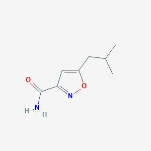 molecular formula C8H12N2O2 B8084271 5-Isobutylisoxazole-3-carboxamide 