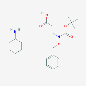 molecular formula C21H34N2O5 B8084580 Cyclohexanamine;3-[(2-methylpropan-2-yl)oxycarbonyl-phenylmethoxyamino]propanoic acid 