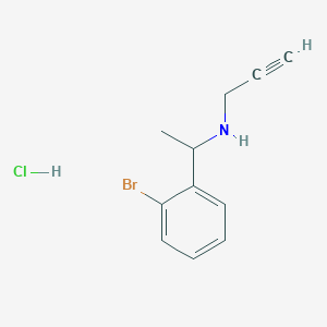 molecular formula C11H13BrClN B8084925 N-[1-(2-Bromophenyl)ethyl]prop-2-yn-1-amine hydrochloride 