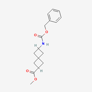 molecular formula C17H21NO4 B8085254 Methyl 6-(((benzyloxy)carbonyl)amino)spiro[3.3]heptane-2-carboxylate 