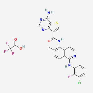molecular formula C25H17ClF4N6O3S B8085320 Belvarafenib TFA 