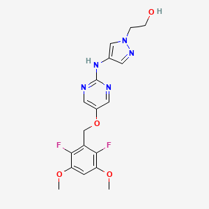 molecular formula C18H19F2N5O4 B8085365 ASP5878 CAS No. 1814961-17-5