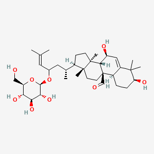 molecular formula C36H58O9 B8085440 3,7-dihydroxy-4,4,13,14-tetramethyl-17-[6-methyl-4-[3,4,5-trihydroxy-6-(hydroxymethyl)oxan-2-yl]oxyhept-5-en-2-yl]-2,3,7,8,10,11,12,15,16,17-decahydro-1H-cyclopenta[a]phenanthrene-9-carbaldehyde CAS No. 91590-75-9
