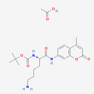 molecular formula C23H33N3O7 B8085447 acetic acid;tert-butyl N-[(2S)-6-amino-1-[(4-methyl-2-oxochromen-7-yl)amino]-1-oxohexan-2-yl]carbamate 