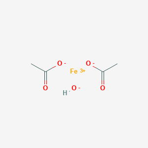 molecular formula C4H7FeO5 B8086162 Ferric acetate, basic 