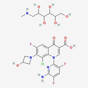 molecular formula C25H29ClF3N5O9 B8086281 Delafloxacin meglumine 