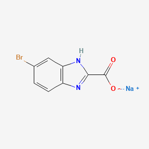 molecular formula C8H4BrN2NaO2 B8086681 sodium 6-bromo-1H-1,3-benzodiazole-2-carboxylate 