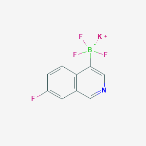 molecular formula C9H5BF4KN B8086733 Potassium trifluoro(7-fluoro-4-isoquinolyl)borate 